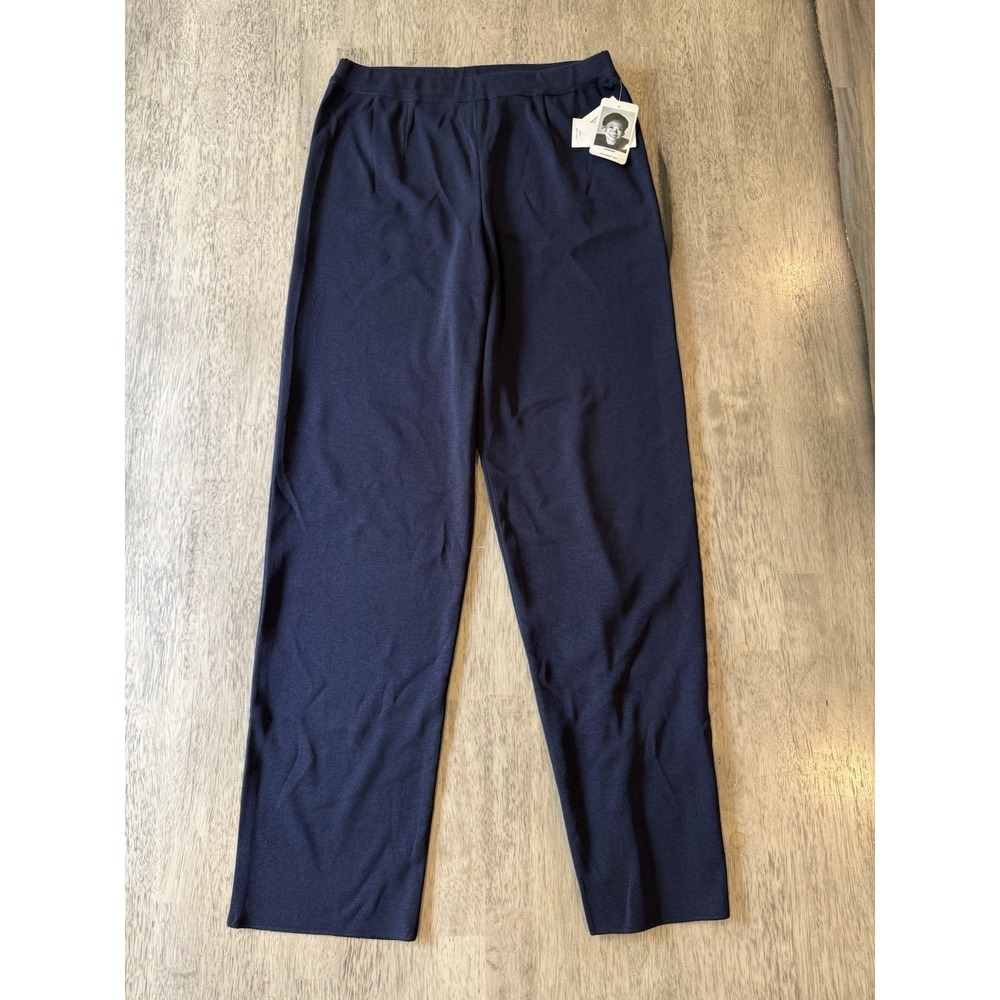 Exclusively Misook Pull On Pants Size Medium Acrylic Knit Slim Pant